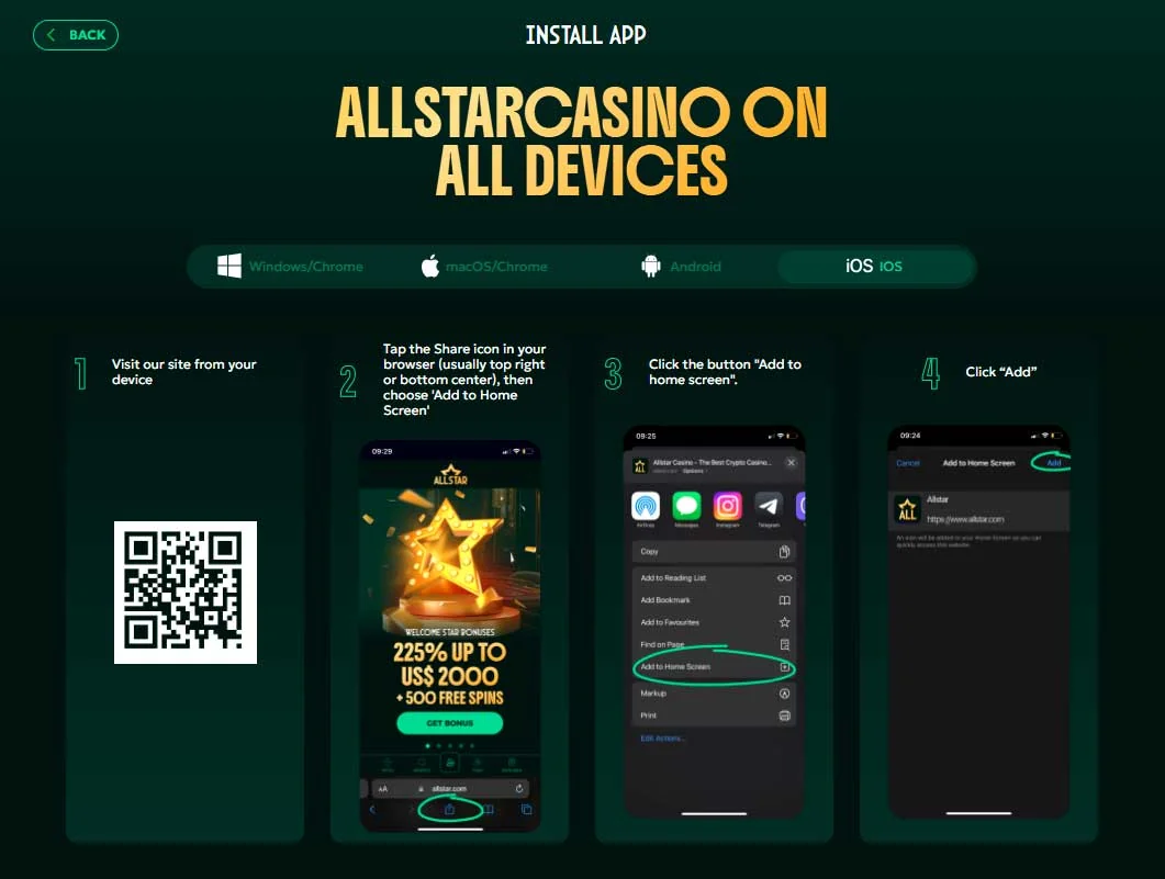 allstar casino mobile app installation
